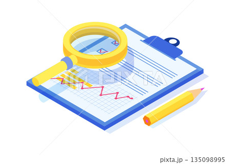 Risk management or assessment concept. Vector isometric illustration. 135098995