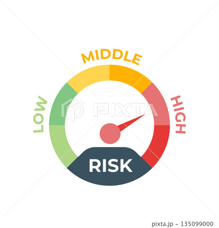 Risk meter icon concept. Vector illustration. Risk meter icon concept. Vector illustration. 135099000