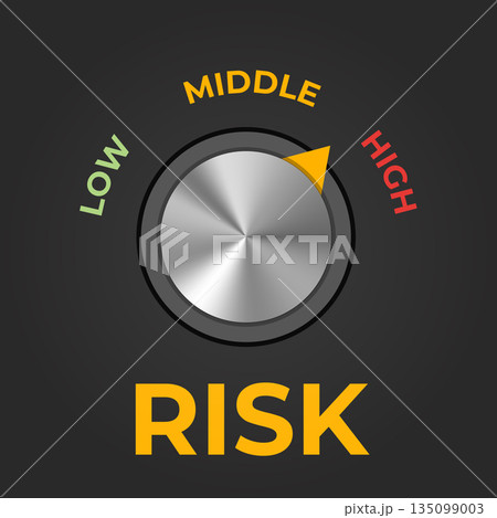Risk meter icon concept. Vector illustration. Risk meter icon concept. Vector illustration. 135099003