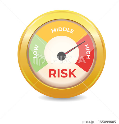 Risk meter icon concept. Vector illustration. 135099005
