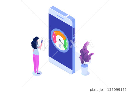 Internet download Speed test concept. Vector illustration Internet download Speed test concept. Vector illustration 135099153