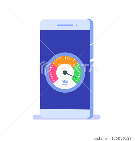 Internet download Speed test concept. Vector illustration Internet download Speed test concept. Vector illustration 135099157