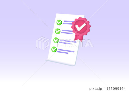3d realistyc stamping licensed icon. Certification license. Vector illustration. 135099164