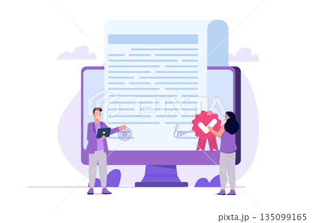 Stamping licensed icon. Certification license concept. Vector illustration. 135099165