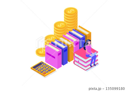 Education, student loan, university and tuition fee concept. Vector illustration. Education, student loan, university and tuition fee concept. Vector illustration. 135099180