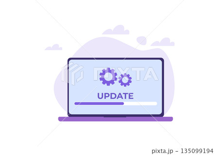 System update flat style concept. Vector illustration  can use for, landing page, template,web, mobile app, poster, banner. 135099194
