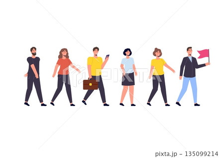 Teamleader or influencer character concept. Business leadership.  Vector illustration in a flat style 135099214