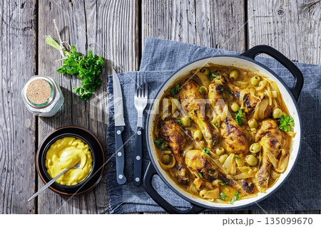 Traditional Senegalese Chicken Yassa with Onions 135099670