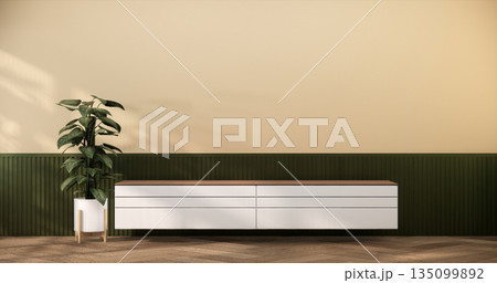 Minimalist Living Room contemporary style Interior Design have modern tropical and decoration. 3D rendering 135099892