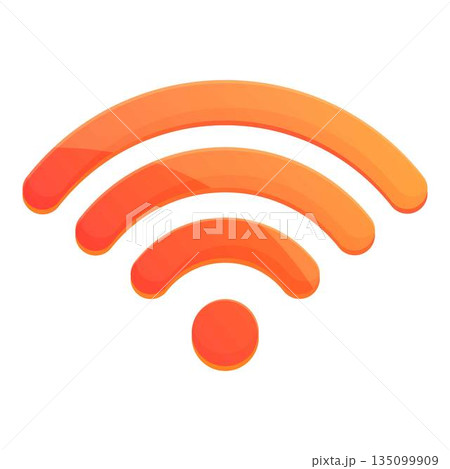Public wifi spot zone icon, cartoon style Public wifi spot zone icon, cartoon style 135099909