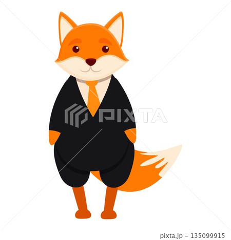 Businessman fox icon, cartoon style 135099915