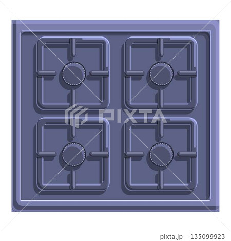 Grill burning gas stove icon, cartoon style Grill burning gas stove icon, cartoon style 135099923