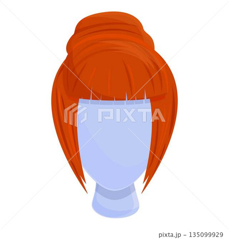 Classic wig icon, cartoon style 135099929