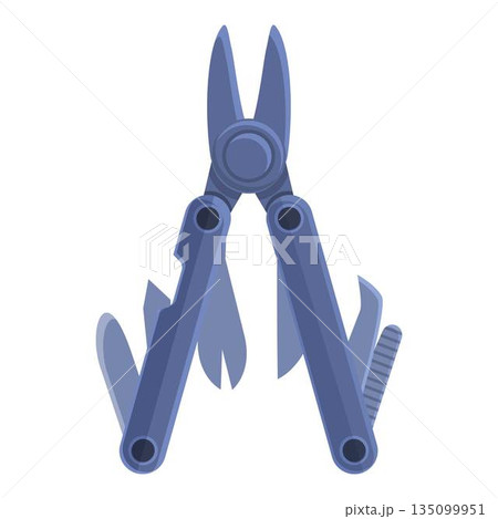 Survival pliers multitool icon, cartoon style Survival pliers multitool icon, cartoon style 135099951