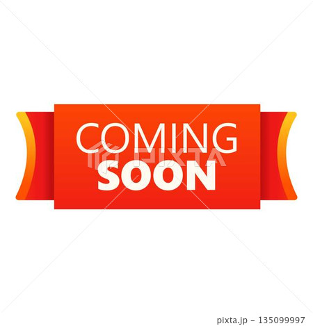 Coming soon label icon, cartoon style Coming soon label icon, cartoon style 135099997