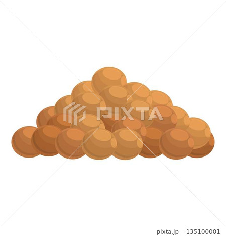 Brown lentil icon cartoon vector. Red bean Brown lentil icon cartoon vector. Red bean 135100001