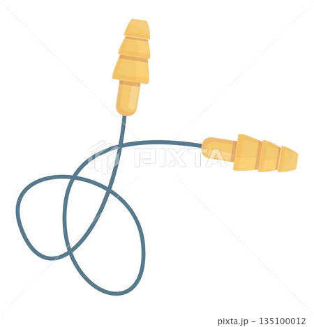 Earplugs equipment icon cartoon vector. Ear protection 135100012