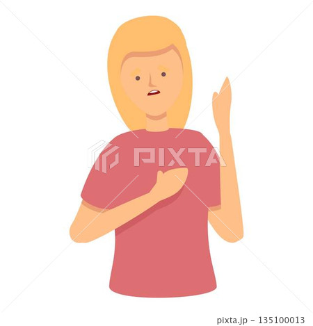 Woman nervous icon cartoon vector. Panic attack 135100013