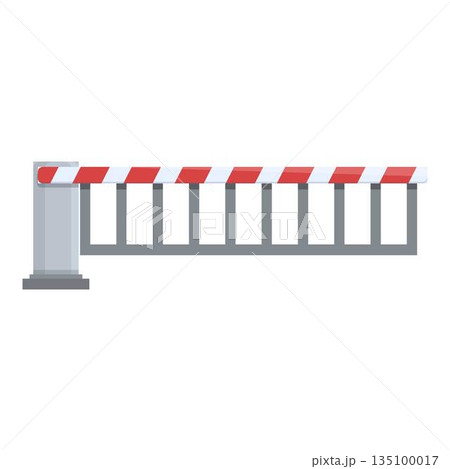 Railway barrier icon cartoon vector. Trail road Railway barrier icon cartoon vector. Trail road 135100017