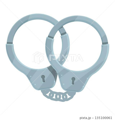 Felony handcuff icon cartoon vector. Police arrest 135100061