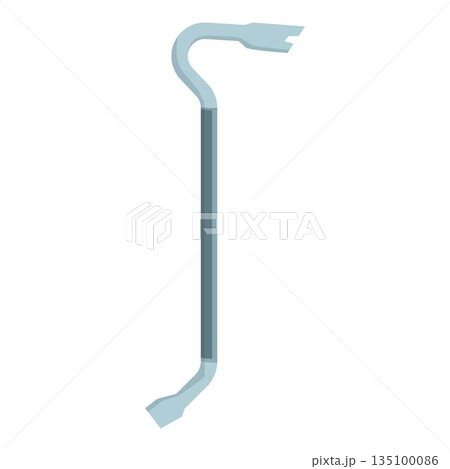 Breaking crowbar icon cartoon vector. Hand design Breaking crowbar icon cartoon vector. Hand design 135100086