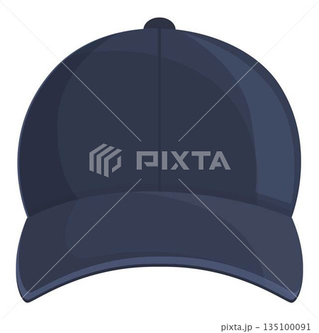 Black fashion cap icon cartoon vector. Baseball hat Black fashion cap icon cartoon vector. Baseball hat 135100091