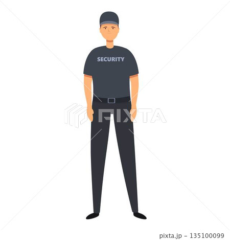 Help guard icon cartoon vector. Security man 135100099