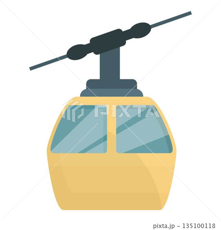 Cablecar icon cartoon vector. Winter snow 135100118