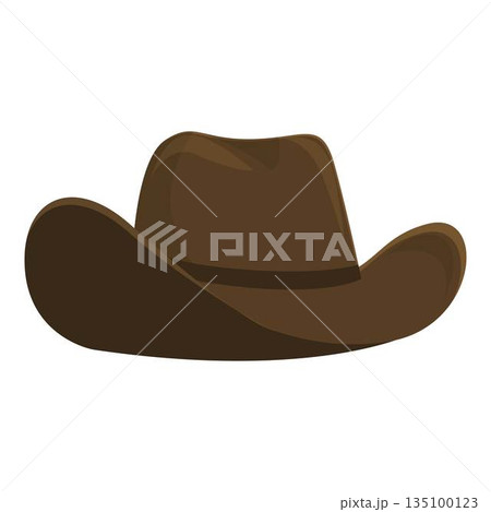 Cowboy hat accessory icon cartoon vector. Western leather 135100123