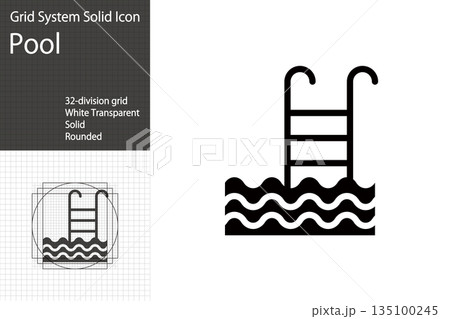 プールとハシゴのアイコン 135100245