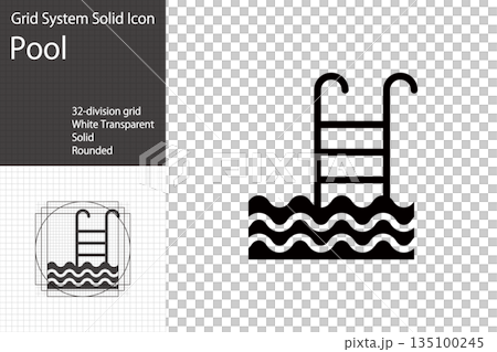 プールとハシゴのアイコン 135100245
