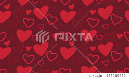red heart shape seamless pattern background. festive wallpaper or paper wrapping decoration red heart shape seamless pattern background. festive wallpaper or paper wrapping decoration 135100451