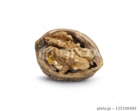 Walnut on white background 135100495