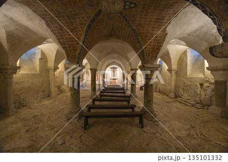 Vezelay crypt interior showcasing historical architecture and religious symbolism 135101332