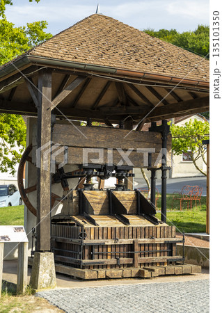 Verzenay traditional wine press showcasing winemaking history in France 135101350