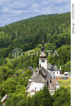 Historic mining village church in Spania Dolina Slovakia Historic mining village church in Spania Dolina Slovakia 135101384