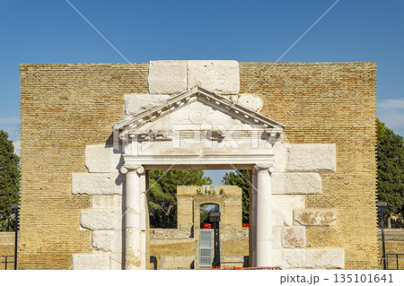 Roman theater archway entrance in Lucera Apulia Roman theater archway entrance in Lucera Apulia 135101641