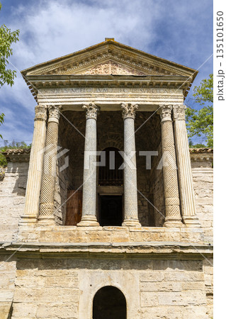 Temple of Clitumnus ancient Roman architecture Umbria Italy Temple of Clitumnus ancient Roman architecture Umbria Italy 135101650