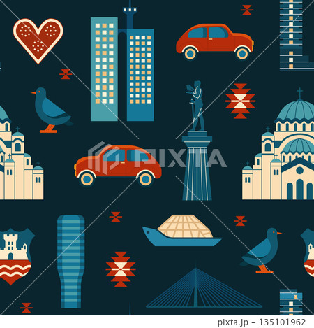Belgrade Pattern Landmarks and Symbols of Culture Belgrade Pattern Landmarks and Symbols of Culture 135101962