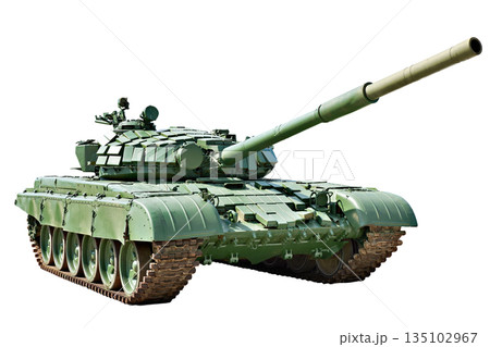 Main battle tank with reactive armour isolated white 135102967