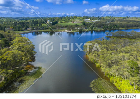 Photograph of the back view of Wentworth Falls Lake in the Blue Mountains 135103274