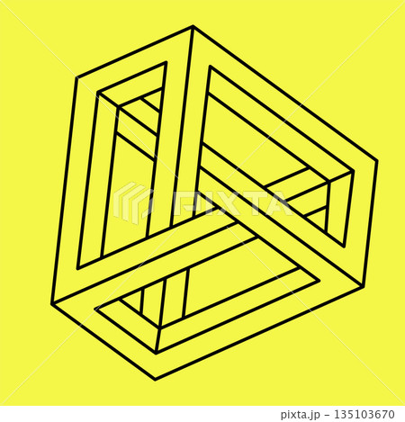 Graphic impossible shape. Optical illusion. Sacred geometry. Op art.  135103670