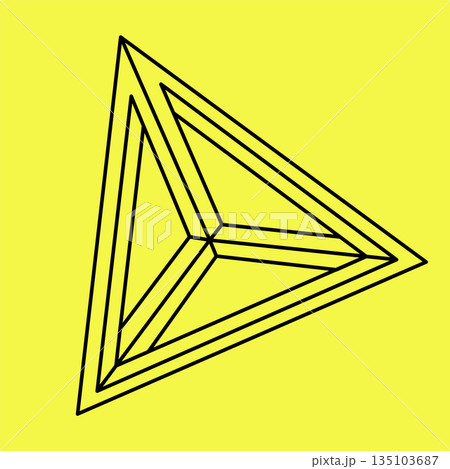 Optical illusion, impossible triangle, vector illustration. Optical illusion, impossible triangle, vector illustration. 135103687