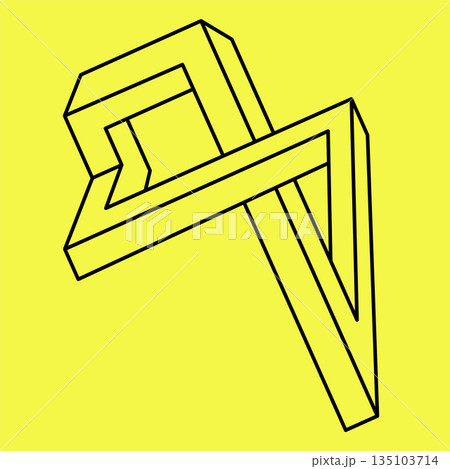 Impossible figure, optical illusion, vector. Impossible figure, optical illusion, vector. 135103714