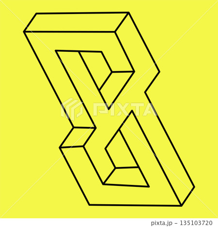 Impossible shape, optical illusion, vector. Optical art. Geometric figure.  135103720