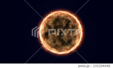 Glowing star surface with radiant plasma and magnetic storms on a dark cosmic background Glowing star surface with radiant plasma and magnetic storms on a dark cosmic background 135104440