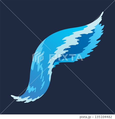 Water splashe. Fluid flow. Icon element for advertising water delivery. Blue water. Vector illustration Water splashe. Fluid flow. Icon element for advertising water delivery. Blue water. Vector illustration 135104482