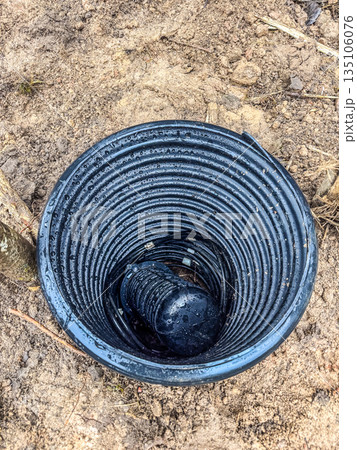 Underground Fiber Optic Splice Closure Installation 135106076