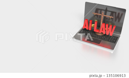 Artificial Intelligence Law and Digital Justice Concept 3d render. Artificial Intelligence Law and Digital Justice Concept 3d render. 135106913