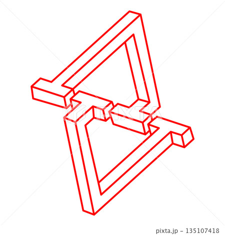 Optical illusion shapes. Optical art objects. Logo. Impossible figures. Escher style. Geometry. Optical illusion shapes. Optical art objects. Logo. Impossible figures. Escher style. Geometry. 135107418